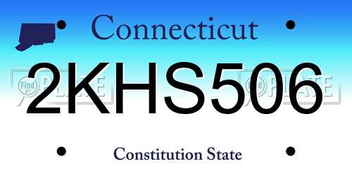 2KHS506 Connecticut License Plate