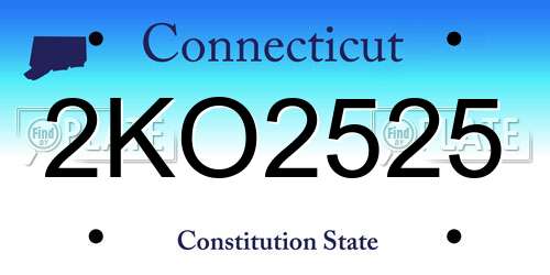 2KO2525 Connecticut License Plate