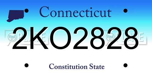 2KO2828 Connecticut License Plate