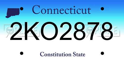 2KO2878 Connecticut License Plate