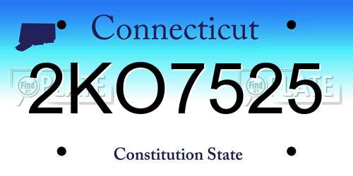 2KO7525 Connecticut License Plate
