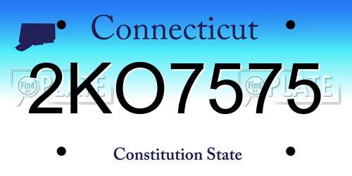 2KO7575 Connecticut License Plate