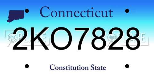 2KO7828 Connecticut License Plate