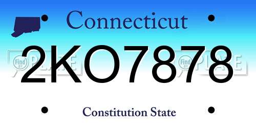 2KO7878 Connecticut License Plate