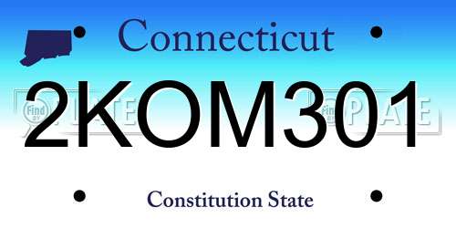 2KOM301 Connecticut License Plate
