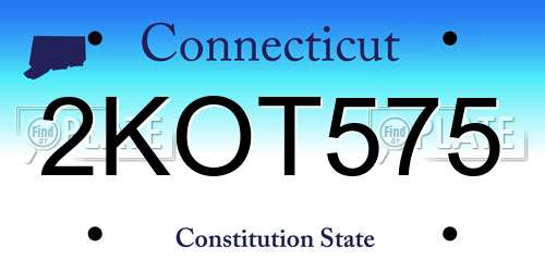2KOT575 Connecticut License Plate