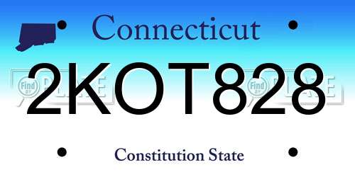 2KOT828 Connecticut License Plate