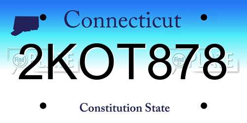 2KOT878 Connecticut License Plate