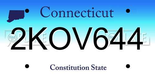 2KOV644 Connecticut License Plate