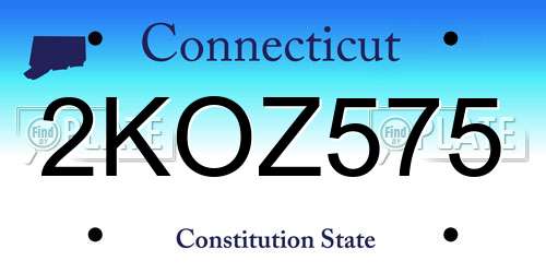 2KOZ575 Connecticut License Plate