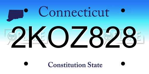 2KOZ828 Connecticut License Plate