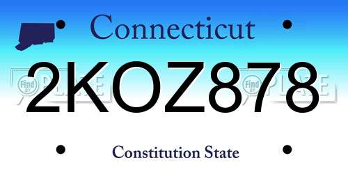 2KOZ878 Connecticut License Plate