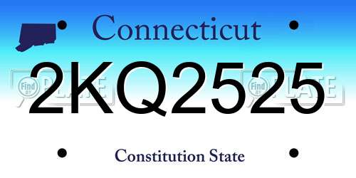 2KQ2525 Connecticut License Plate