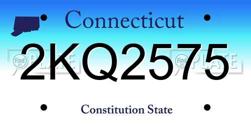 2KQ2575 Connecticut License Plate