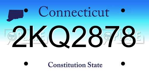 2KQ2878 Connecticut License Plate