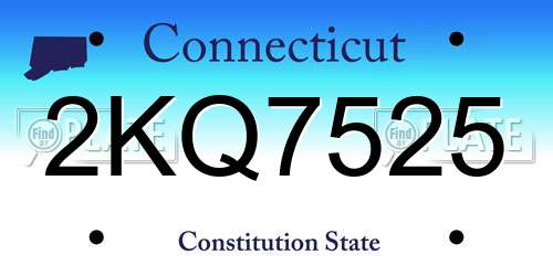 2KQ7525 Connecticut License Plate