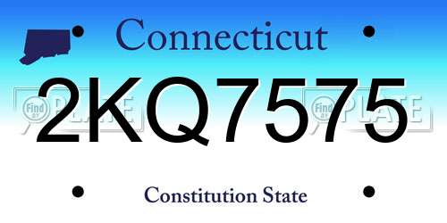 2KQ7575 Connecticut License Plate