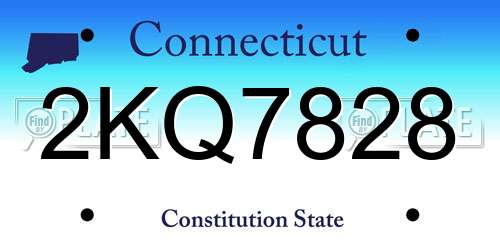 2KQ7828 Connecticut License Plate