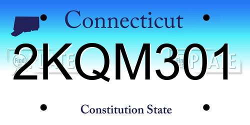 2KQM301 Connecticut License Plate