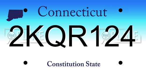 2KQR124 Connecticut License Plate