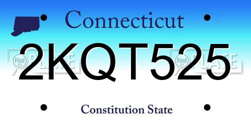 2KQT525 Connecticut License Plate