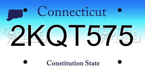 2KQT575 Connecticut License Plate
