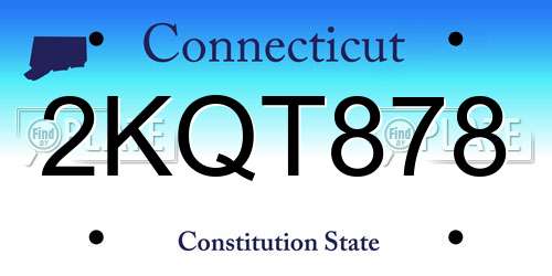 2KQT878 Connecticut License Plate
