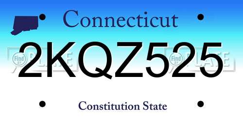 2KQZ525 Connecticut License Plate