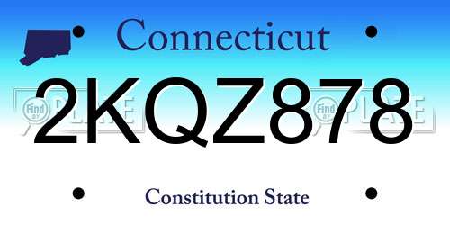 2KQZ878 Connecticut License Plate