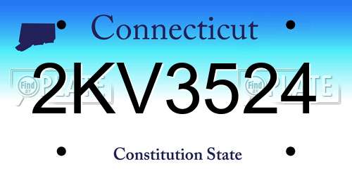 2KV3524 Connecticut License Plate