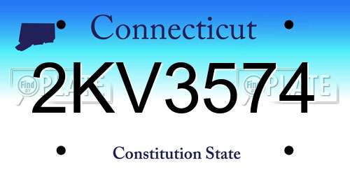2KV3574 Connecticut License Plate