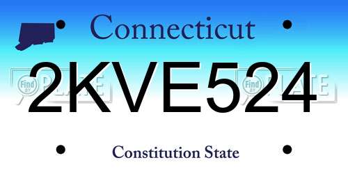 2KVE524 Connecticut License Plate