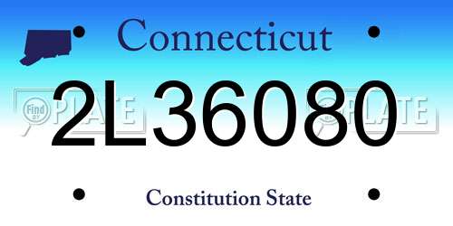 2L36080 Connecticut License Plate