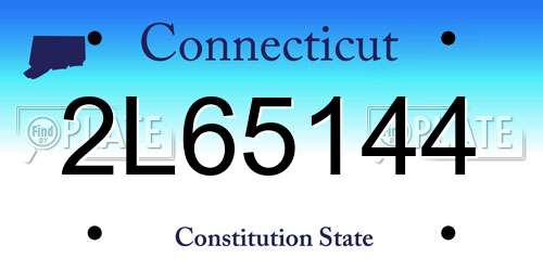 2L65144 Connecticut License Plate