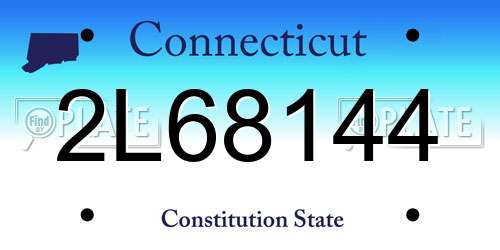 2L68144 Connecticut License Plate