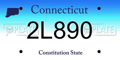2L890 Connecticut License Plate
