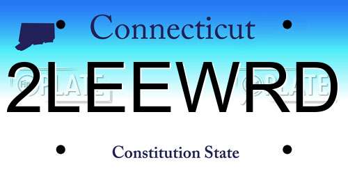 2LEEWRD Connecticut License Plate