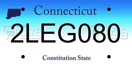 2LEG080 Connecticut License Plate