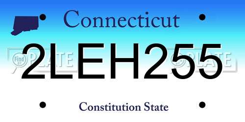 2LEH255 Connecticut License Plate