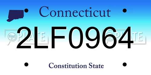 2LF0964 Connecticut License Plate