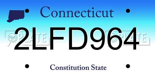 2LFD964 Connecticut License Plate