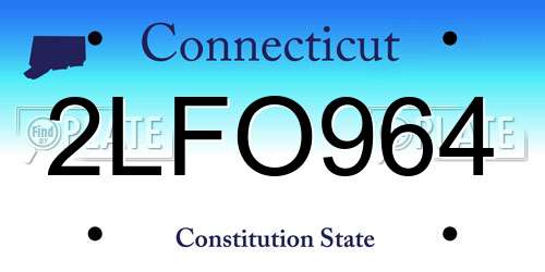 2LFO964 Connecticut License Plate
