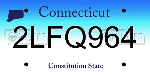 2LFQ964 Connecticut License Plate