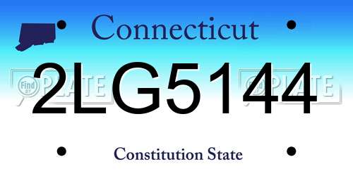 2LG5144 Connecticut License Plate