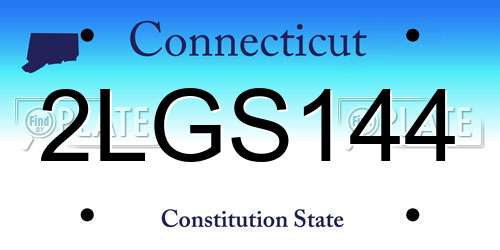 2LGS144 Connecticut License Plate