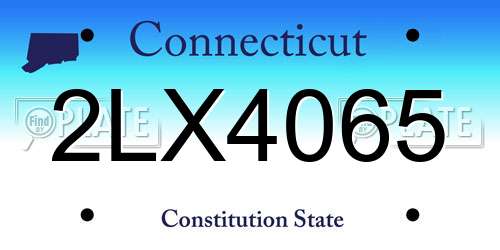 2LX4065 Connecticut License Plate