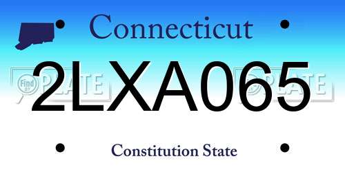 2LXA065 Connecticut License Plate