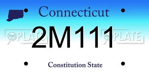 2M111 Connecticut License Plate