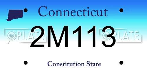 2M113 Connecticut License Plate