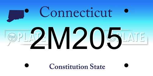 2M205 Connecticut License Plate